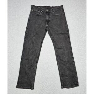 Levis 514 Jeans Mens 34x30 Black Straight Leg Stretch Denim Pants Mid Rise